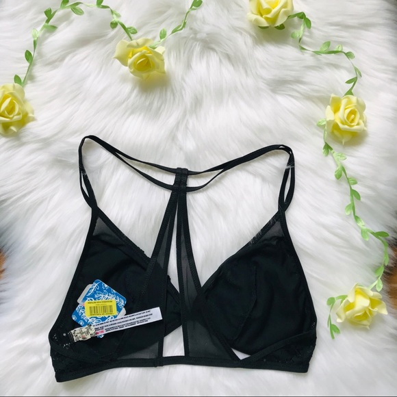 • Free people black lace bralette triangle NWT • - Picture 6 of 8